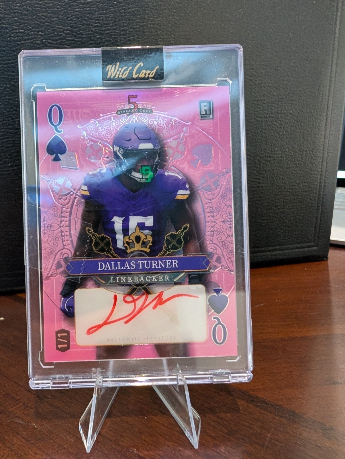Dallas Turner Wild Card American Metallix National Exclusive Pro-Look Wildfractal Autographs #DTA Rainbow Foil-Red/BLUE2 1/1