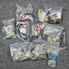 Lot RCA Audio Cables F-Type Coaxial Adapters BNC Connectors RF Splitters AV Bund