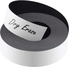 Dry Erase Magnetic Label Strips 1"x26 Ft Blank Writable Magnet Roll Labels Reu..
