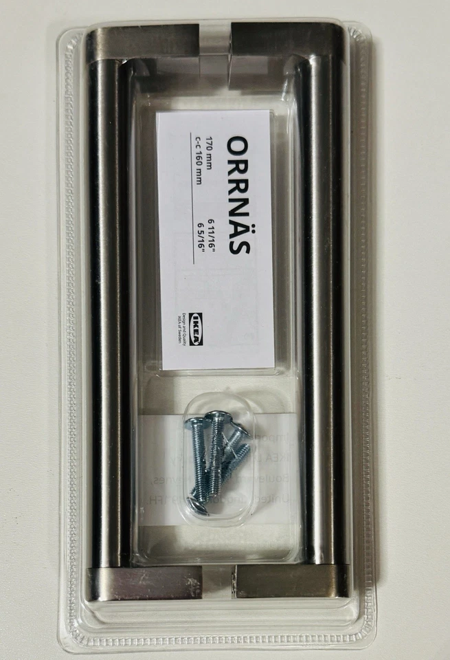 IKEA Orrnäs Möbelgriffe Griff Griffe 170 mm ‪Silber 160 Edelstahl 903.669.95 Neu - Bild 2 von 3
