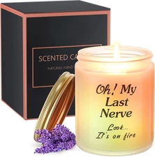 Scented Candles Gifts for Women with Color Sensor Light, Funny Last White 