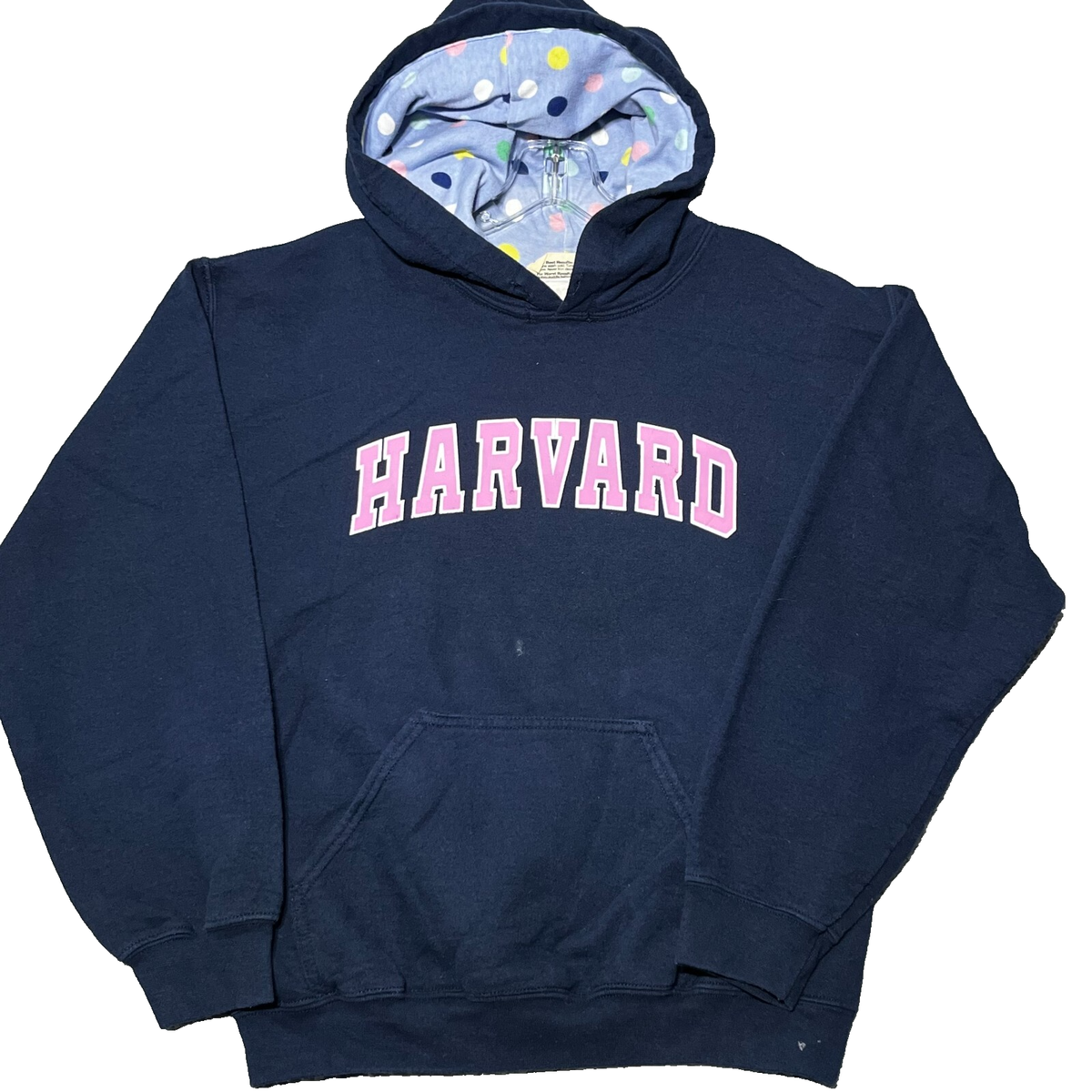 Vintage Harvard Crimson Hoodie Sweatshirt Mens Small Blue Made in USA Preppy