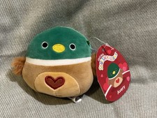 Squishmallow - Avery the Duck w/ Heart Belly - 4 Green Bird Plush - New