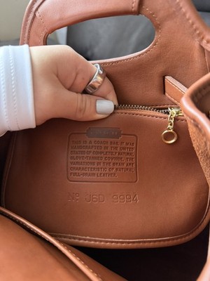 Coach 9994 Vintage British Tan Leather Backpack Tote Top 