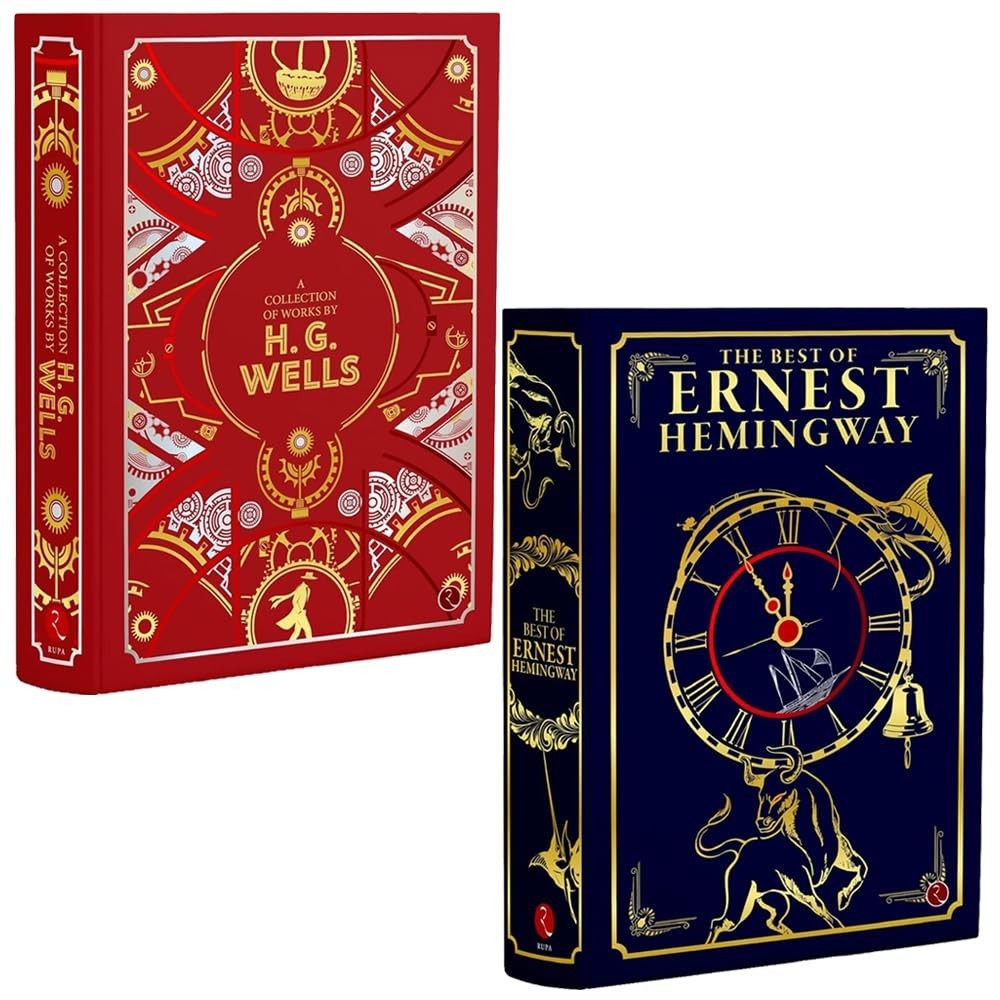 Collection Of Works, Best of Ernest Hemingway 2 Books Set Deluxe Leather Bound