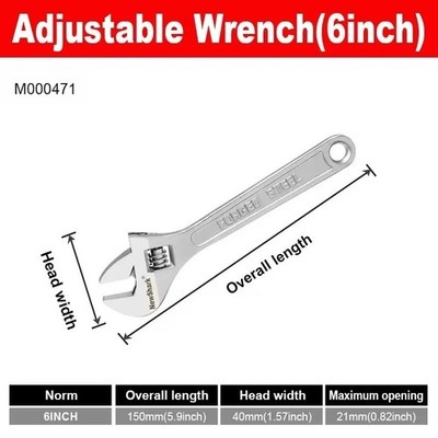 VERSTELLBARER SCHRAUBENSCHLÜSSEL 6 ZOLL SCHWERLAST SCHRAUBENSCHLÜSSEL WERKZEUG 150 MM ENGE ÖFFNUNGSBACKE