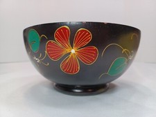 Mango Wood Hand Painted Decorative Bowl Costa Rica 8" Diameter 4" Tall  READ