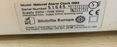 Superb Rare Vintage 1997 Sunrise Natural Alarm Clock Lamp Lumie Biobrite Working - Bild 17 von 17