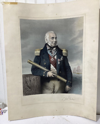 1854 Portrait Admiral Sir Charles James Napier Royal Navy Original Print Signed