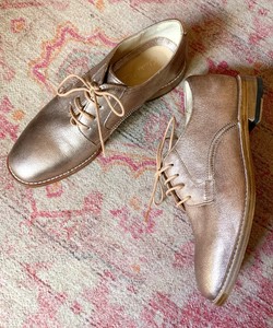 clarks gold brogues