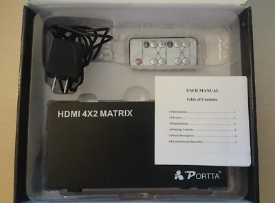 Portta (N3MTX42) 4x2 Port Matrix 3D 1080p HDMI v1.3 Switcher