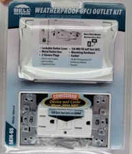 15A Weatherproof GFCI Metal Outlet Kit Bell Outdoor 5874-6S WHITE Sealed Hubbell
