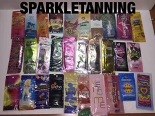 30 Different Sample Packets Indoor Tan Tanning Bed Lotion LOT A GREAT DEAL!!