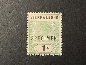 SIERRA LEONE SPECIMEN STAMP ONE SHILLING 1s VICTORIA MINT Nice Specimen Stamp