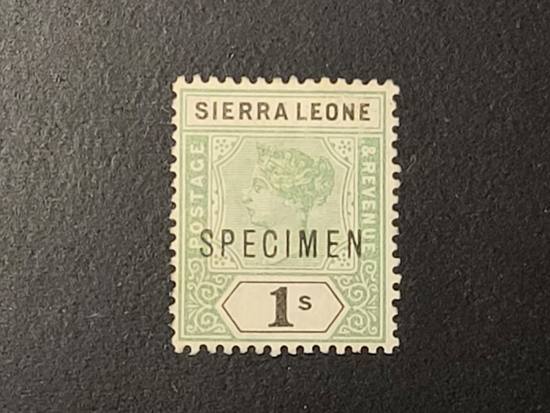 SIERRA LEONE SPECIMEN STAMP ONE SHILLING 1s VICTORIA MINT Nice Specimen Stamp
