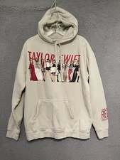 Taylor Swift Red Size Medium Hoodie (Taylor's Version) Eras Tan Sweatshirt Adult