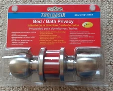 New ToolBasix Bed/Bath Doorknob #921-9767 Stainless Steel