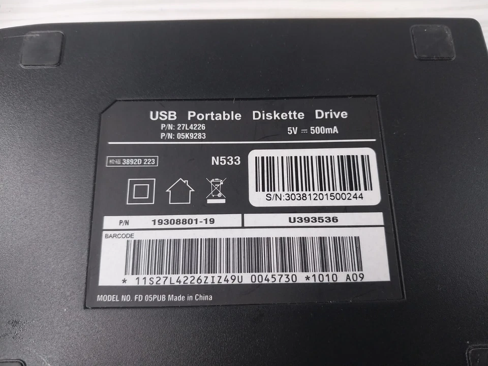 Sabrent☆ Portable USB Diskette Drive~N533. 5v-500mA. ➕️ 10 Pack New Floppy Disks - Image 4 of 4