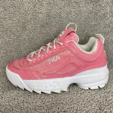 Fila Disruptor 2 Pink Glitter Chunky Shoes 3XM01269-661 Sneakers YOUTH US Size 4