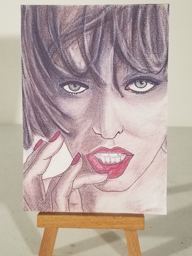 Sketch Art Card ACEO Print by Cindy K - Mila Jovovich - Leeloo - Portrait Smile - Picture 2 of 3