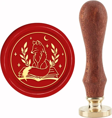 Fuchs Wachssiegel Stempel Buch Siegellack Stempel 30Mm/1.18Inch Abnehmbarer Mess