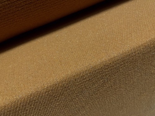 Textured Heavyweight Wool Fabric, Per Metre - Lurex Sparkle - Mustard & Gold - Picture 2 of 3