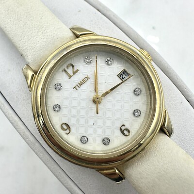 Timex Gold Tone Watch with White Dial and Date Easy Reader Day Date 35mm Expansion Band Watch - T20471  main image 3
