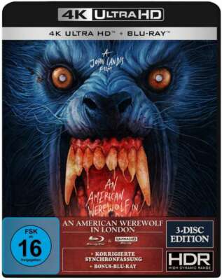 4K - AN AMERICAN WEREWOLF IN LONDON John Landis ULTRA HD BLU-RAY 3 Disc NEU 