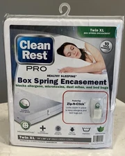 Clean Rest Pro Twin XL Box Spring Matress Encasement Waterproof Breathable New