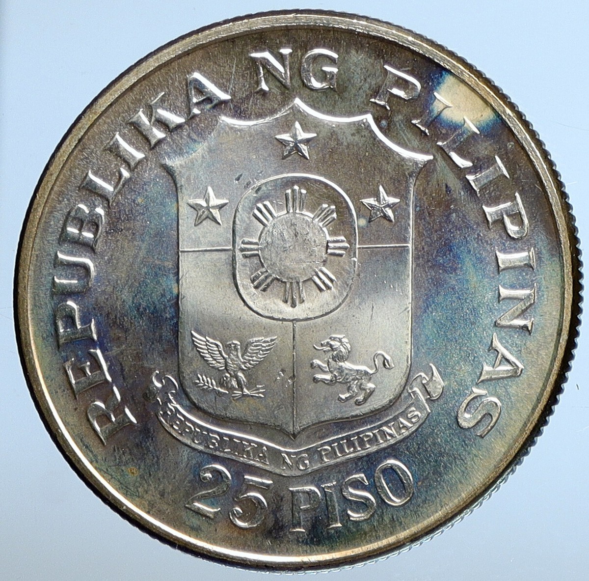 1974 PHILIPPINES Central Bank Anniversary Authentic Silver 25 Piso