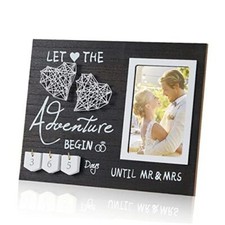 Engagement Gifts for Couple, Wedding Countdown, Engagement Picture Frame,
