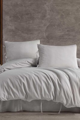 Modern Design Light Gray  3 Pieces Ranforce Polly Cotton King Duvet Cover Set