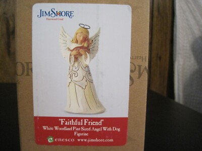 JIM SHORE HEARTWOOD CREEK FAITHFUL FRIEND WHITE WOODLAND PINT