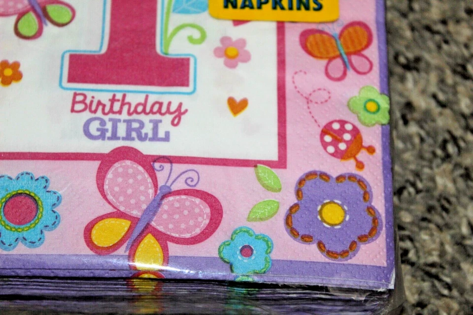 Servilletas de almuerzo Amscan 1er dulce cumpleaños niña talla única rosa Foto 2 de 4