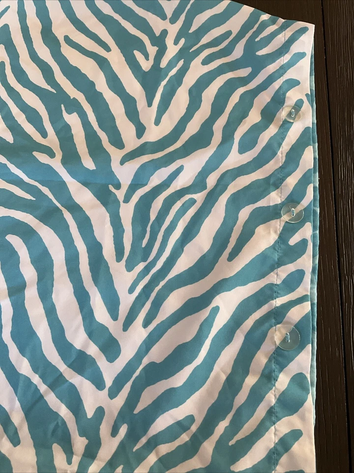 Blue Zebra Stripe Pillow Case Giraffe Print Double-sided Buttons Girls Bedroom - Изображение 3 из 4