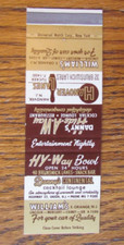 HY-WAY BOWLING MATCHBOOK COVER: UNION & EAST ORANGE, NEW JERSEY MATCHCOVER -C2