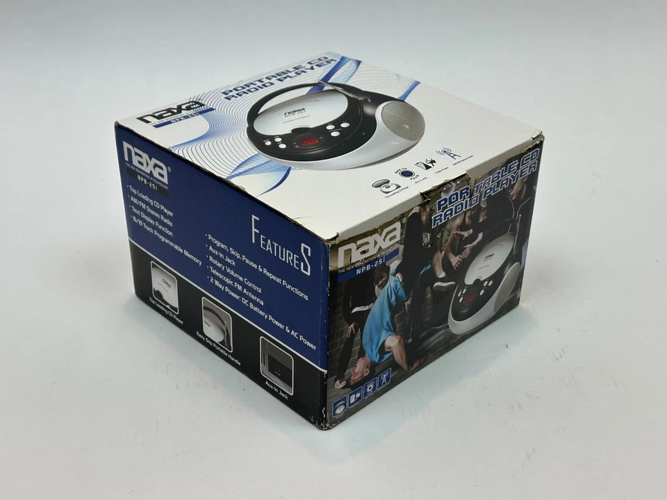Reproductor de CD portátil Naxa NPB251 con radio AM/FM - negro nuevo en caja Foto 4 de 4