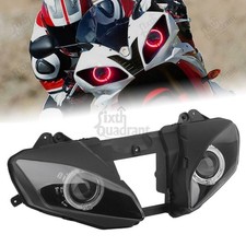 Front Headlight Headlamp Assembly w/Red Angel Eyes For Yamaha YZF-R6 2006-2007