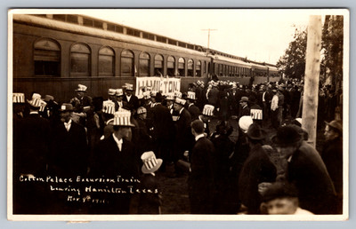 RPPC Postcard Cotton Belt Railroad Hamilton Texas Excursion Train C1910s Real 