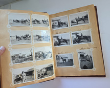 RARE 1940s WW II Era Photo Album Scrapbook of HORSES  HORSE SHOWS One of a Kind