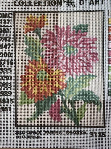 Collection D Art Printed needlepoint tapestry  Gobelin 20x25 Cm  Canvas Only