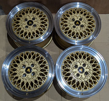 Autostar Minus 16" x 7.5" 4x100 ET35 Gold alloys fit VW Golf Mk1 Mk2 Caddy Mk1
