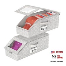 Hat Organizer for Baseball Caps, 2 PCS Hat Storage for Closet with Clear