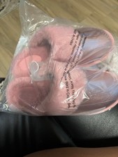 Auden Pink Faux Fur Slip-On Women's Slippers with Fur Trim
