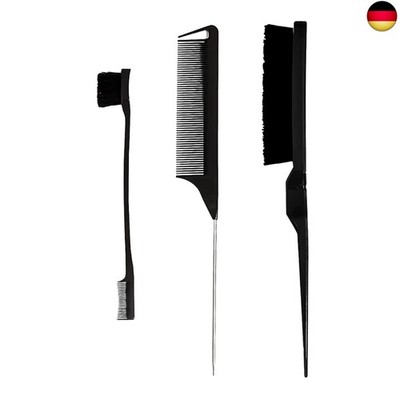 3-Piece Hair Comb, Double Edge Comb, Rat Tail Comb, Bristle Haircut Hair Comb,