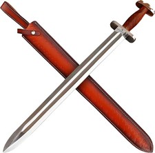 Full Tang Viking Sword w/ High Carbon Tempered Hand Forged Carbon Steel