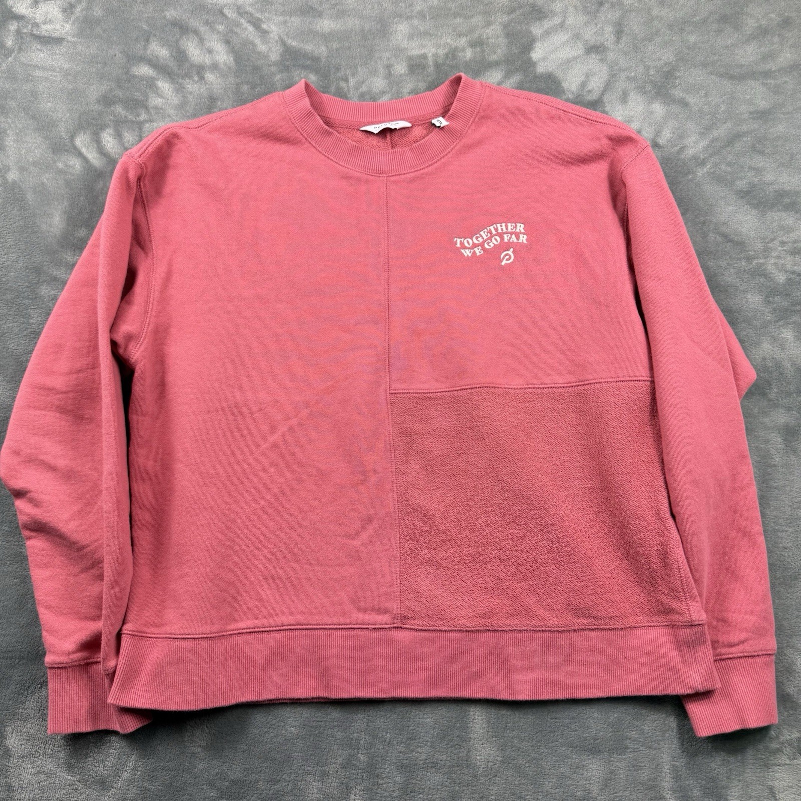 Peloton Patchwork Crew Pullover Top Sweater Pink … - image 1