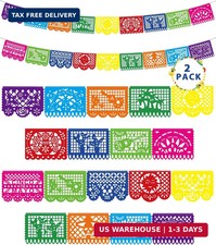 36 FT Cinco De Mayo Decorations, 2 Pack Mexican Party Banner, Plastic Fiesta Ban