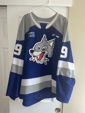 SUDBURY WOLVES GAME WORN HOCKEY JERSEY-58G-OHL-CHL