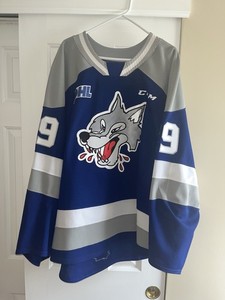 SUDBURY WOLVES GAME WORN HOCKEY JERSEY-58G-OHL-CHL